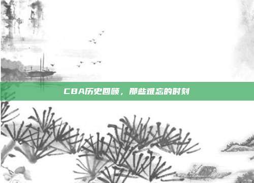 CBA历史回顾，那些难忘的时刻⌛