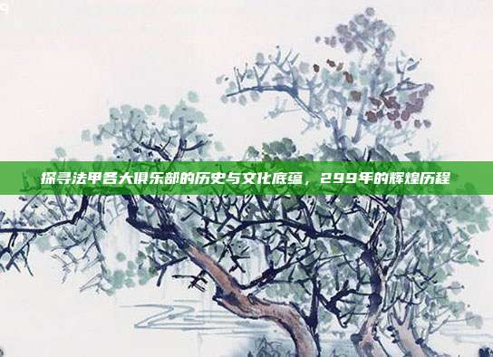 探寻法甲各大俱乐部的历史与文化底蕴，299年的辉煌历程